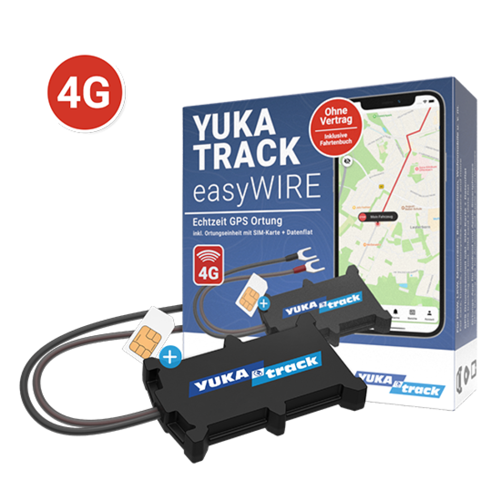 IoT YUKAtrack easyWire 4G AIO GPS Car Tracker with SIM + Data Flat