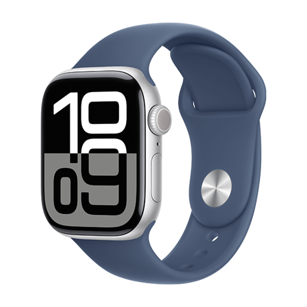 Watch Apple Watch Series 10 GPS 42mm Silver Aluminium Case with Sport Band S/M - Denim