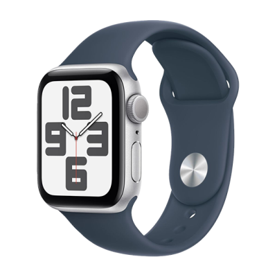 Watch Apple Watch SE2 (2024) GPS 40mm Silver Aluminium Case with Sport Band S/M - Storm Blue