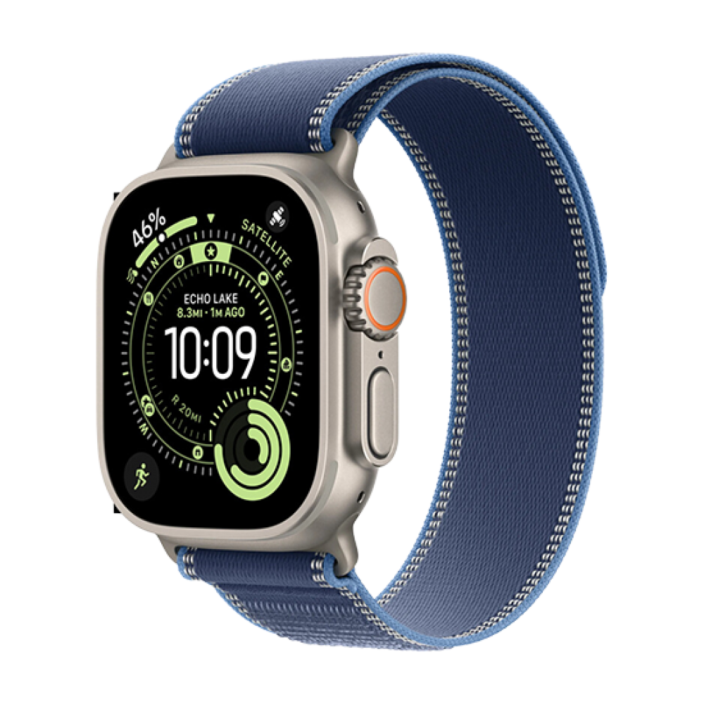 Watch Apple Watch Ultra 3 (2025) 5G 49mm Natural Titanium Case with Trail Loop M/L - Blue/Bright Blue
