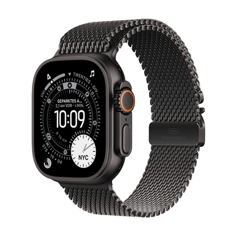 Watch Apple Watch Ultra 3 (2025) 5G 49mm Black Titanium Case with Black Titanium Milanese Loop M - Black