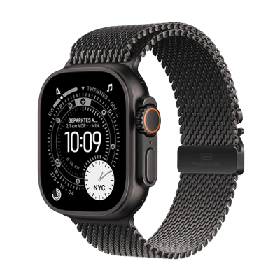 Watch Apple Watch Ultra 3 (2025) 5G 49mm Black Titanium Case with Black Titanium Milanese Loop M - Black