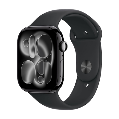 Watch Apple Watch Series 11 (2025) GPS 46mm Jet Black Aluminium Case with Black Sport Band M/L - Black
