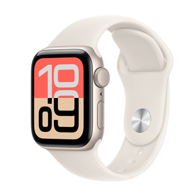 Watch Apple Watch SE 3 (2025) GPS 40mm Starlight Aluminium Case with Sport Band M/L - Starlight