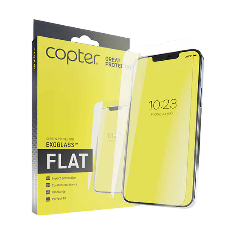 Copter Sweden Screen Protector Exoglass Flat for iPhone 15 / 15 Pro / 16